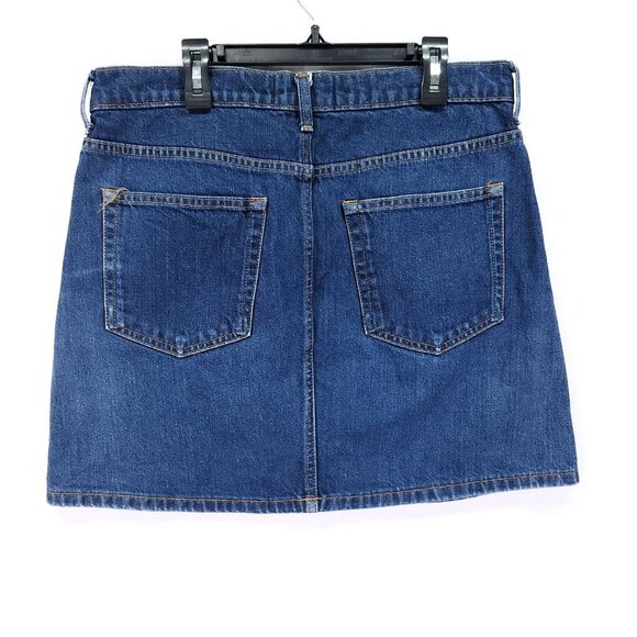 Everlane Jean Skirt Womens Size 30 Mid Rise Blue Denim Stretch Pockets - Picture 2 of 10